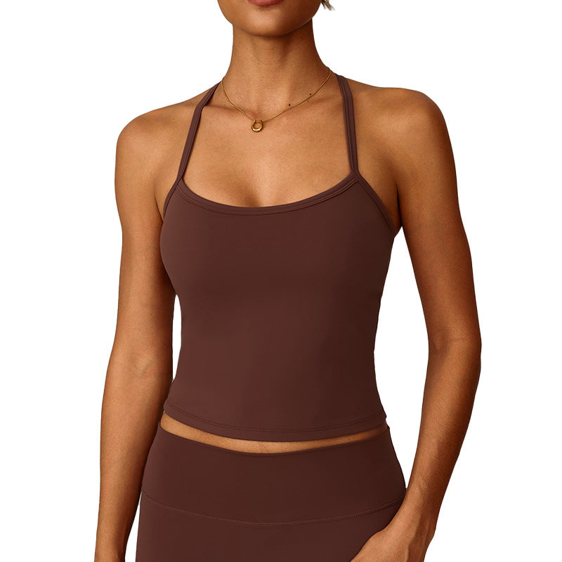 Beautiful back yoga vest quick drying fitness top