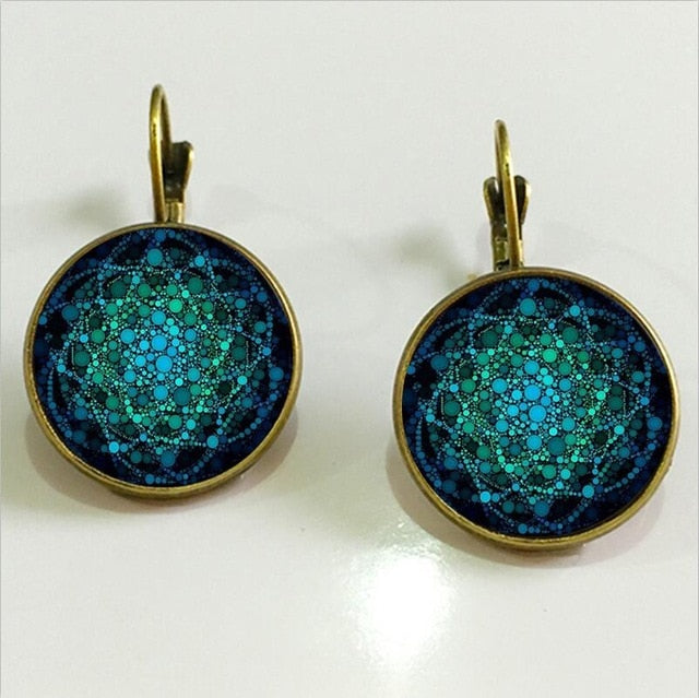 Flower of Life Necklace Om Yoga Chakra Pendant Mandala Necklaces Glass Dome Sacred Geometry  Jewelry