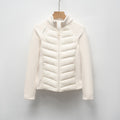 Stand up women's yoga patchwork solid color slim fit versatile sports style down jacket