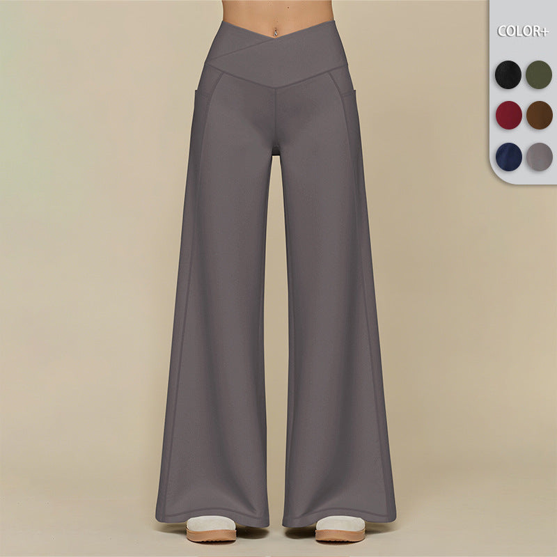 Casual Trousers with Loose Fit and Vertical Feel for Sports and Yoga
