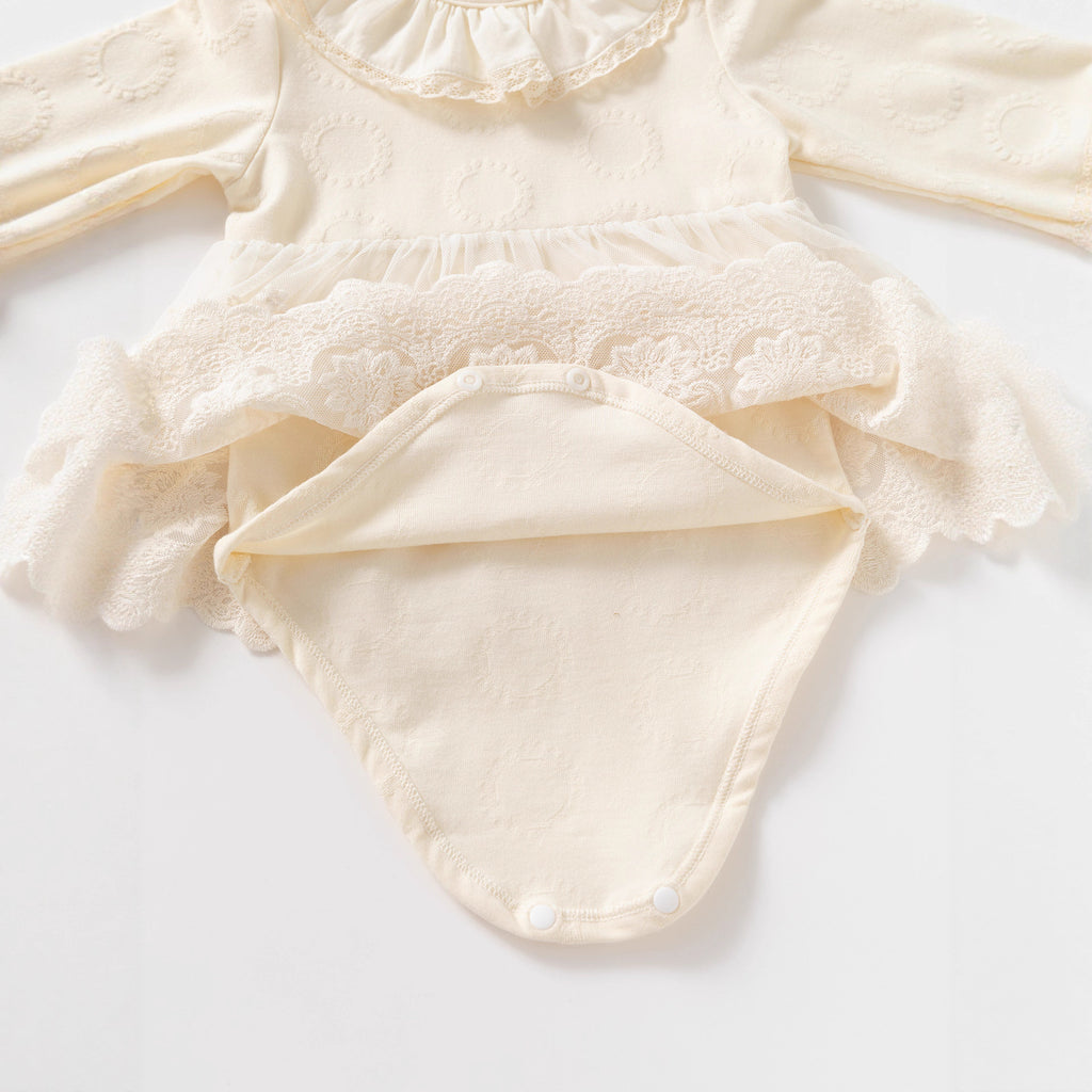 Cute Lace Ruffled Collar Baby Girl Romper Dress