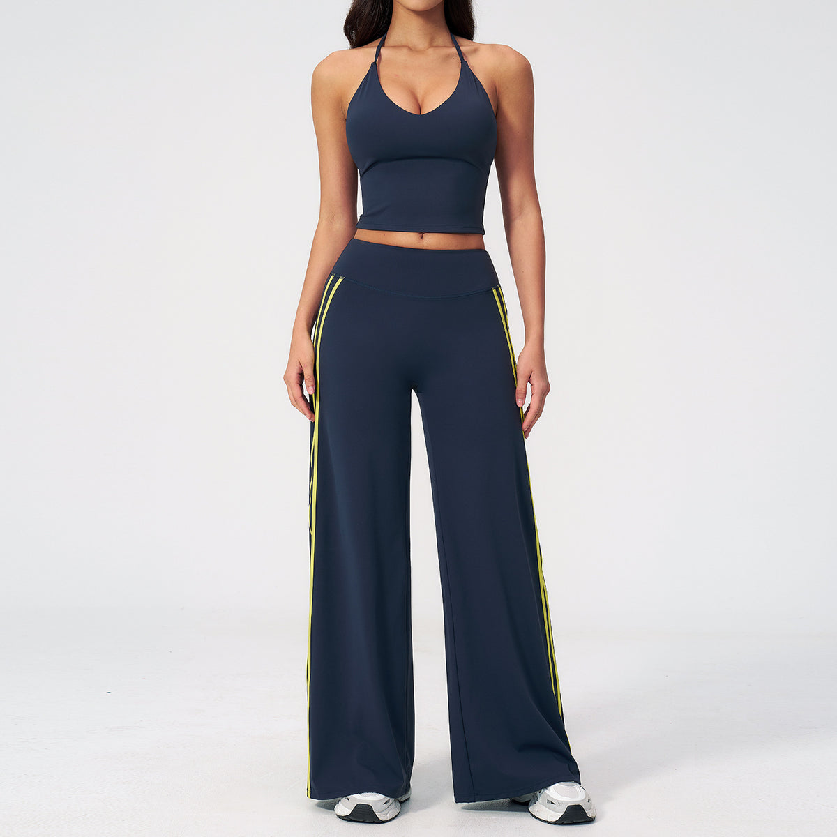 V-neck Backless Yoga Suit for Women, Running Quick-dry Yoga Set, Workout Fitness Clothing Set