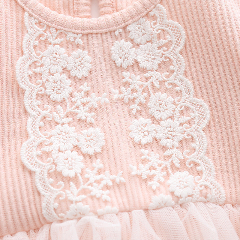 Cute  Long Sleeve Princess Romper for Newborn Baby Girls
