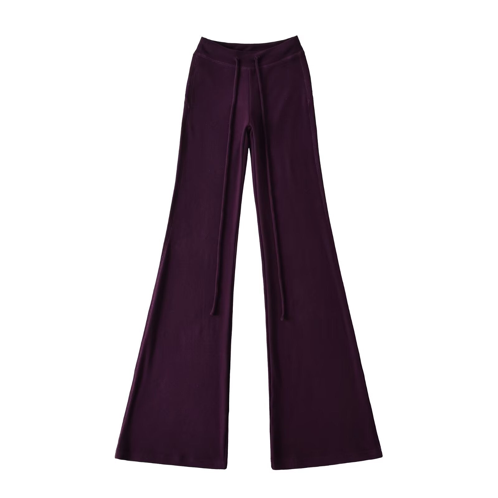 Drawstring yoga pants slim fit micro flared sports casual pants