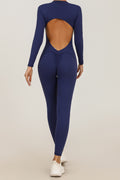 Fall and Winter New Style Zipper Long Sleeve Sheer Yoga Jumpsuit for Women, Daily Fitness and Exercise Full-Length Pants