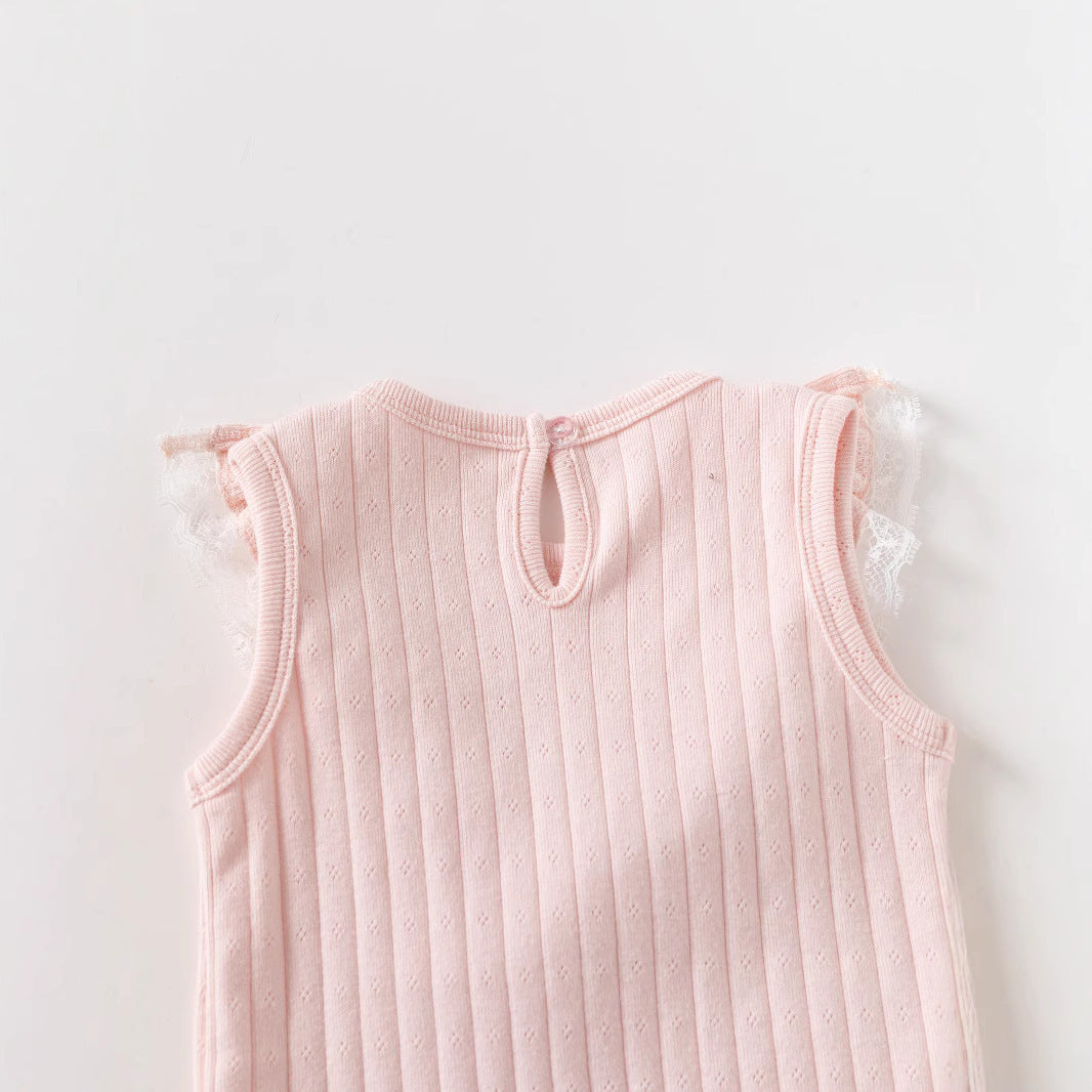 Baby Sleeveless Romper for Girls, Sweet and Cute Onesie