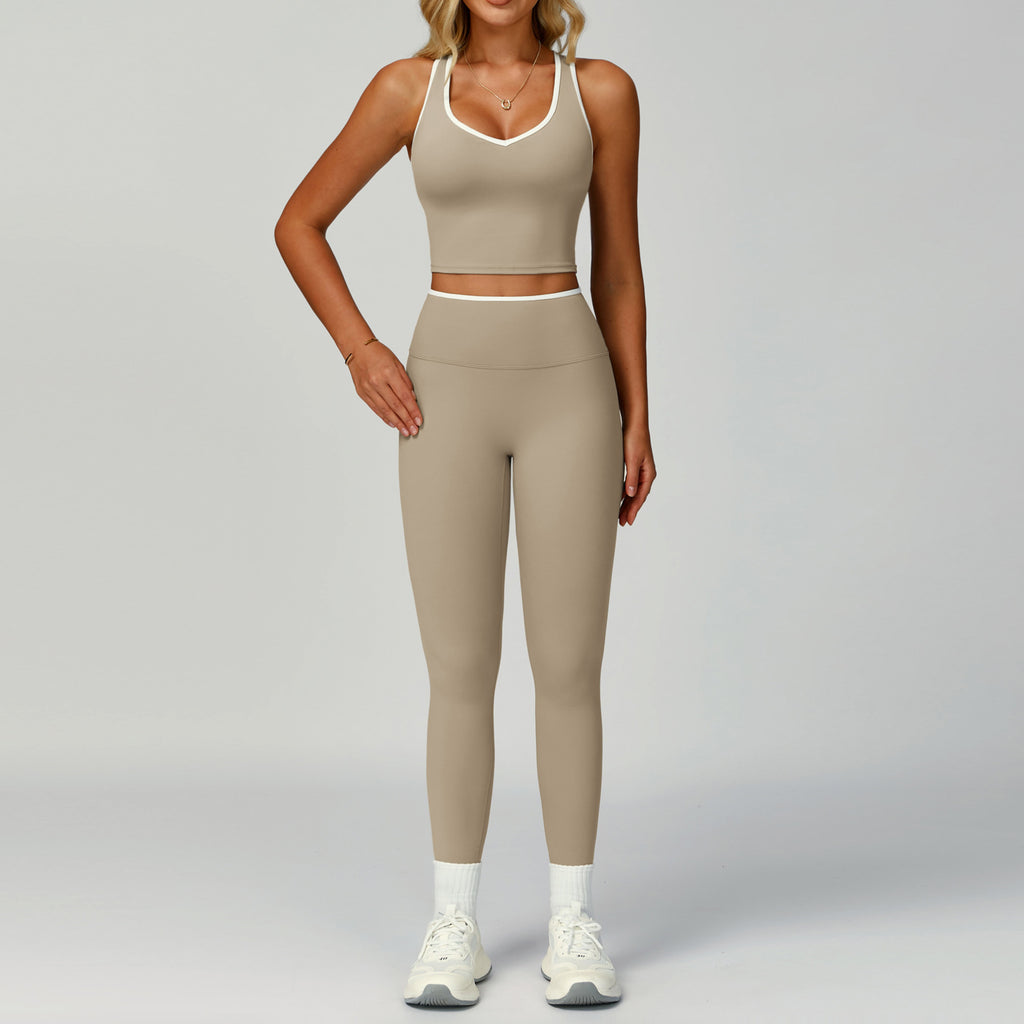 Set for Women - Tight-Fitting Backless Yoga Suit for Outdoor Fitness