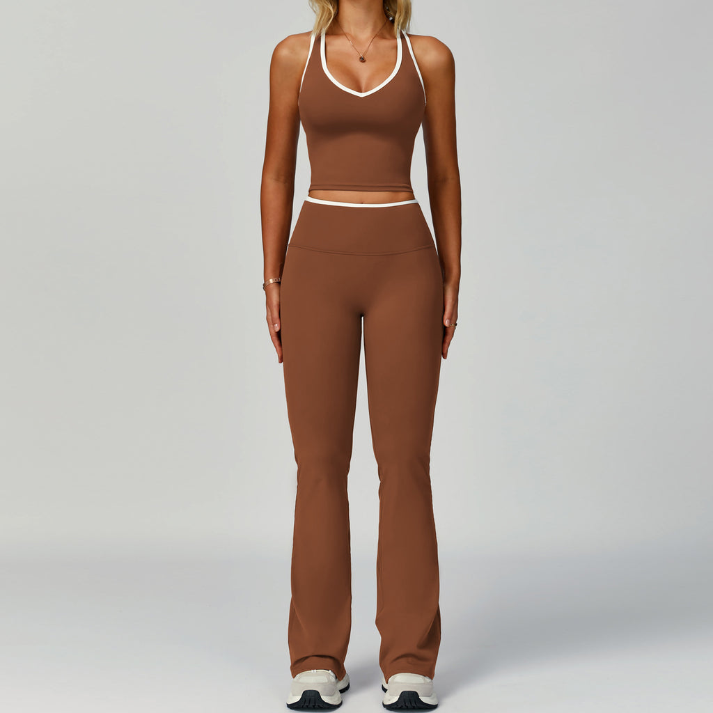 Set for Women - Tight-Fitting Backless Yoga Suit for Outdoor Fitness