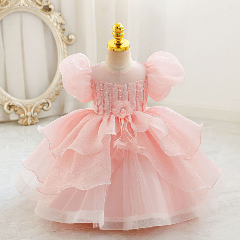 Girl Bubble Sleeve Princess Dress
