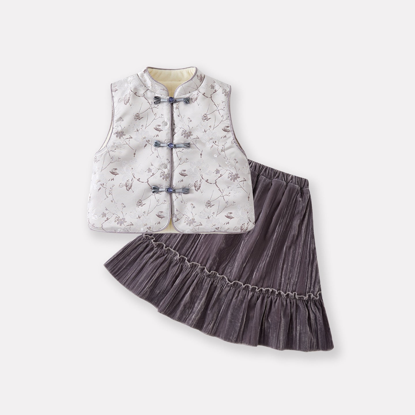 Warm Fleece Lined Baby Girl's Separated Outfit Three-Piece Set