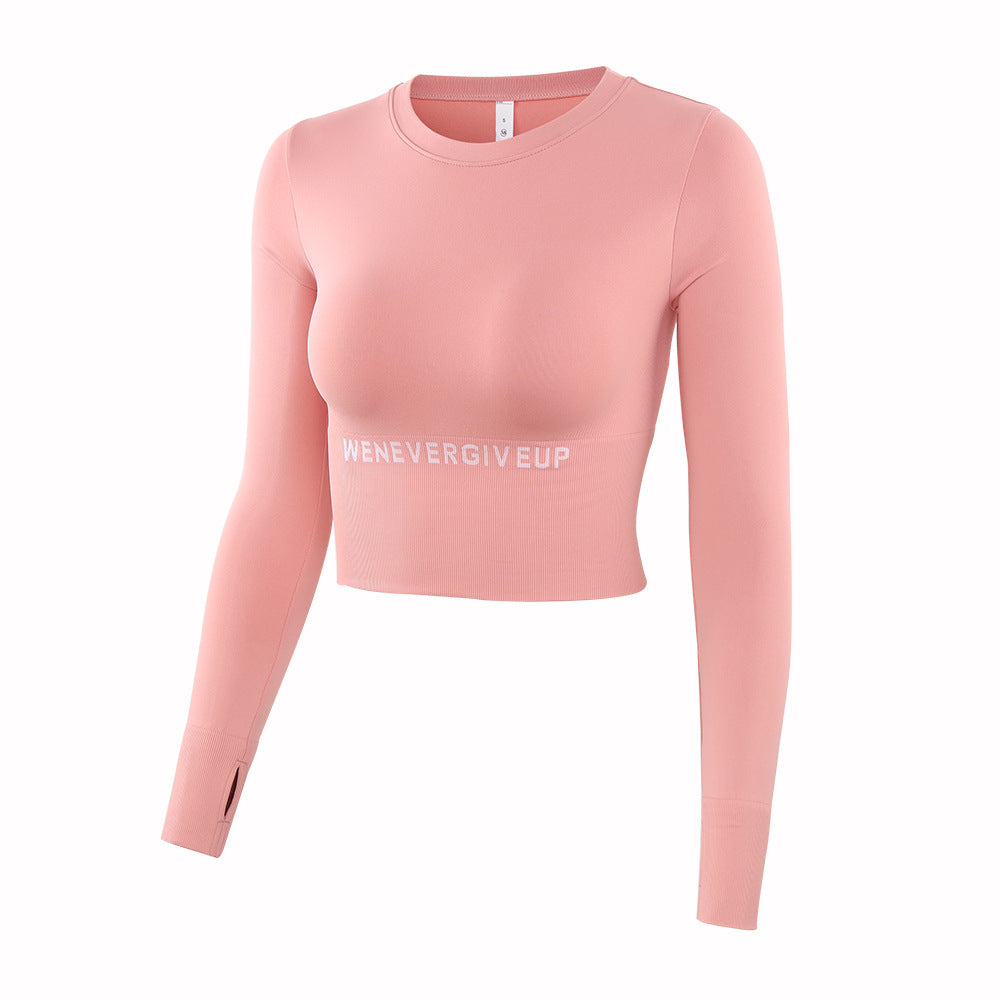 Net Red New Yoga Clothes Women's Long Sleeve Seamless Sportswear Slim Running Fitness Top
