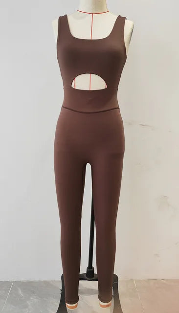 Sexy V-Back  Yoga Sets Women Sleeveless Sports Suits Overalls Workout Outfits Fitness Clothing Jumpsuits deportivo mujer Gym