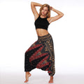 Women's Ethnic Style Digital Print Bloomers Loose Fitness Yoga Pants High Waist Jumpsuit Dance Pants