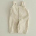 Grid thickened and velvet shoulder strap casual pants