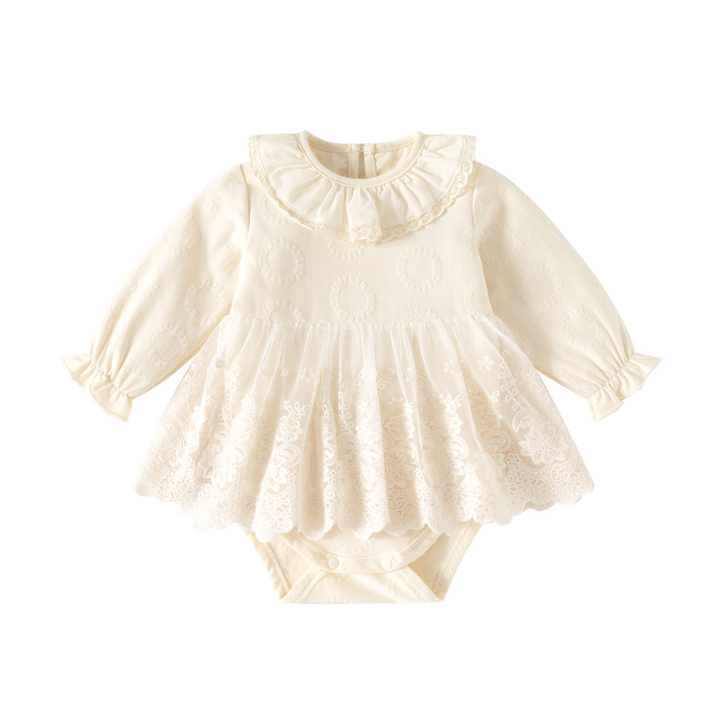 Cute Lace Ruffled Collar Baby Girl Romper Dress
