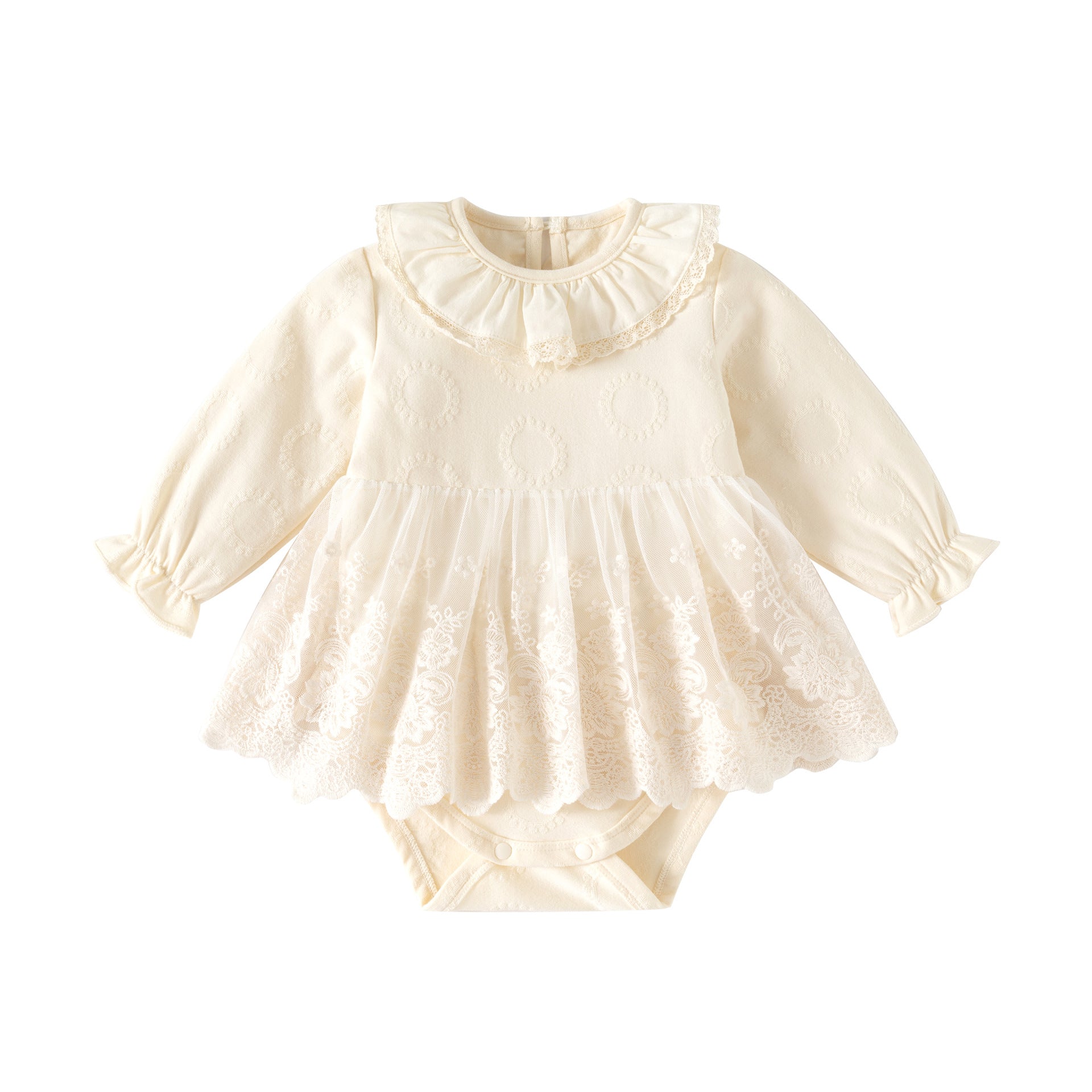 Cute Lace Ruffled Collar Baby Girl Romper Dress