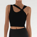 Fashionable Yoga Crop Top for Women, Skin-like Soft Gym Wear, High Waist, Navel-Showing, Shockproof, Fitness Tank Top