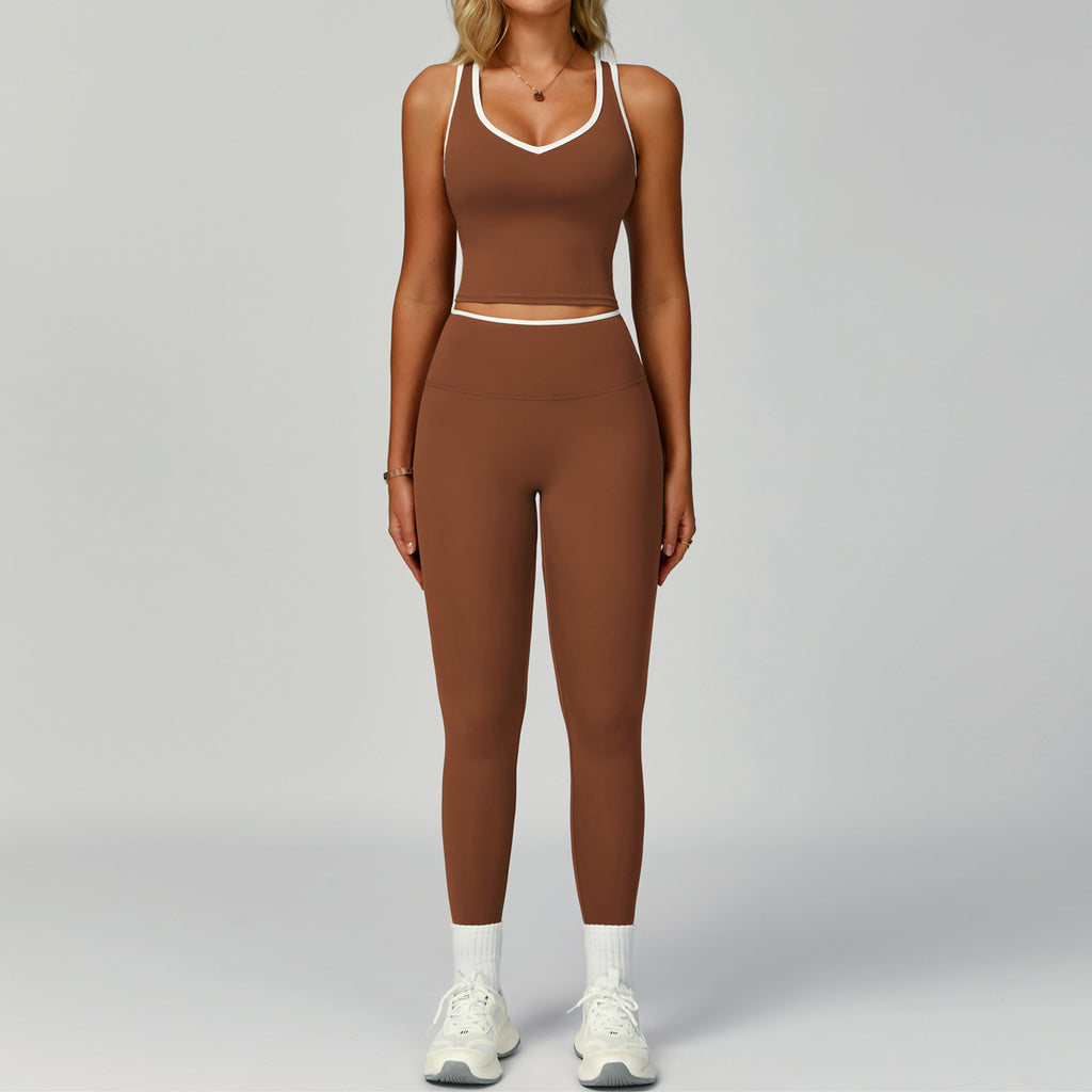 Set for Women - Tight-Fitting Backless Yoga Suit for Outdoor Fitness
