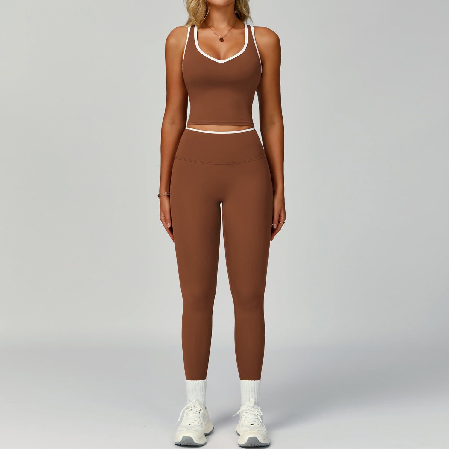 Set for Women - Tight-Fitting Backless Yoga Suit for Outdoor Fitness
