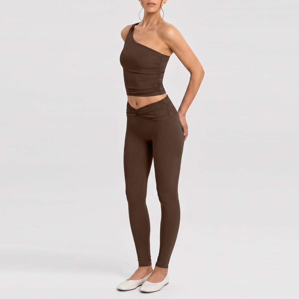 New Yoga Wear Set for Women, Cloud-like Fabric, Sports Crop Top and Long Pants Two-Piece Set, Lightweight Luxury Casual Versatile Fitness Outfit