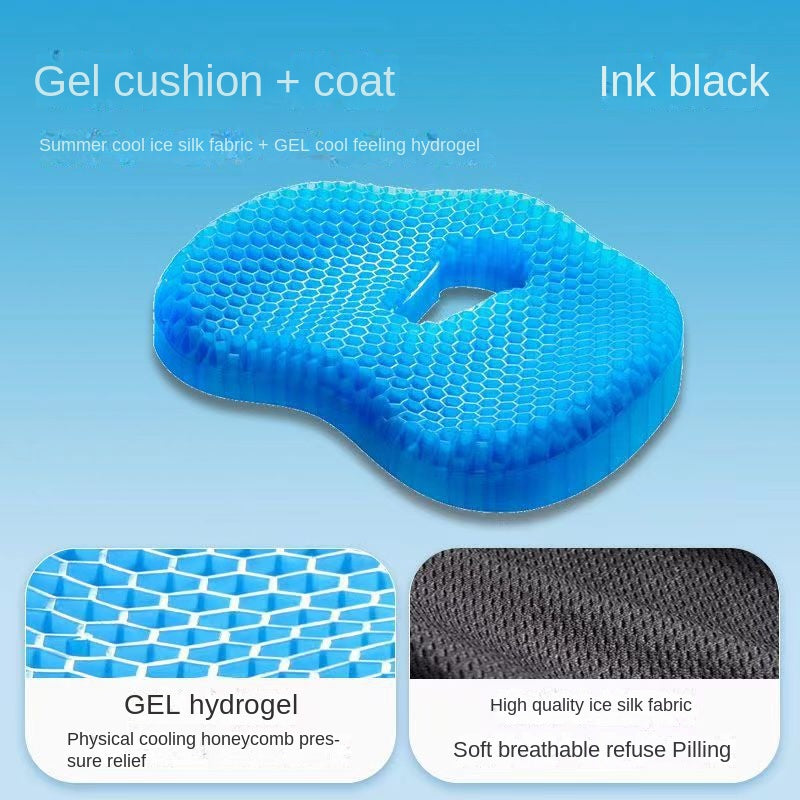 Jelly Honeycomb Gel Seat Pad Silicone Cooling Pad Chair Cushion Office Long Sitting Pad Summer Car Cool Seat Pad Buttocks Pad