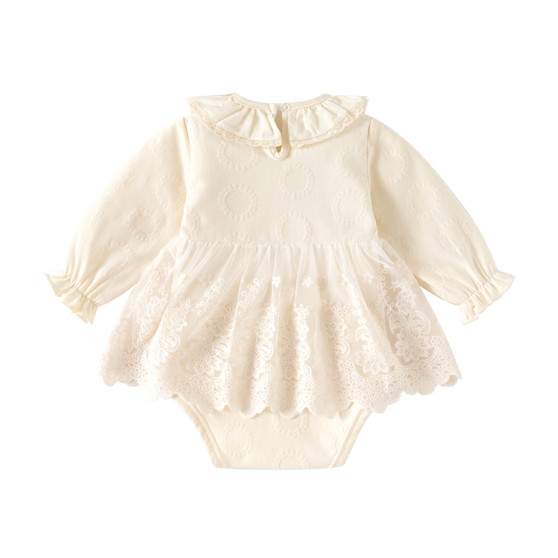 Cute Lace Ruffled Collar Baby Girl Romper Dress