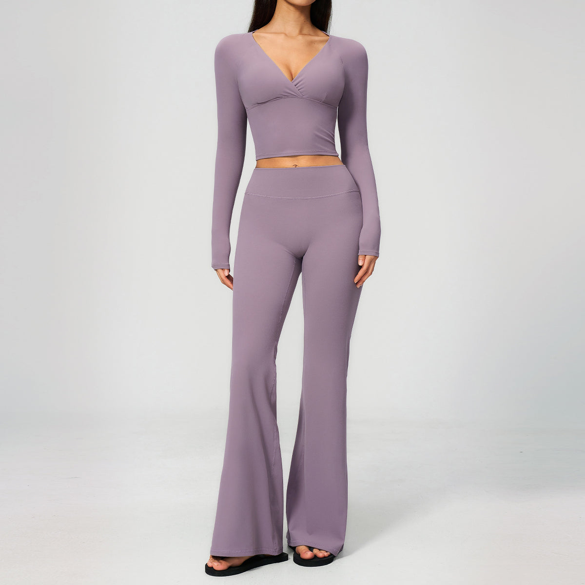 Creamy Yoga Outfit Set for Women, Quick-Dry Fitness Wear, High-Waisted Sports Suit for Outdoor Leisure and Running