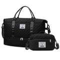 Checkered Dry-Wet Separation Sports Tote Bag Yoga Fitness Bag Large Capacity Shoe Compartment Travel Bag