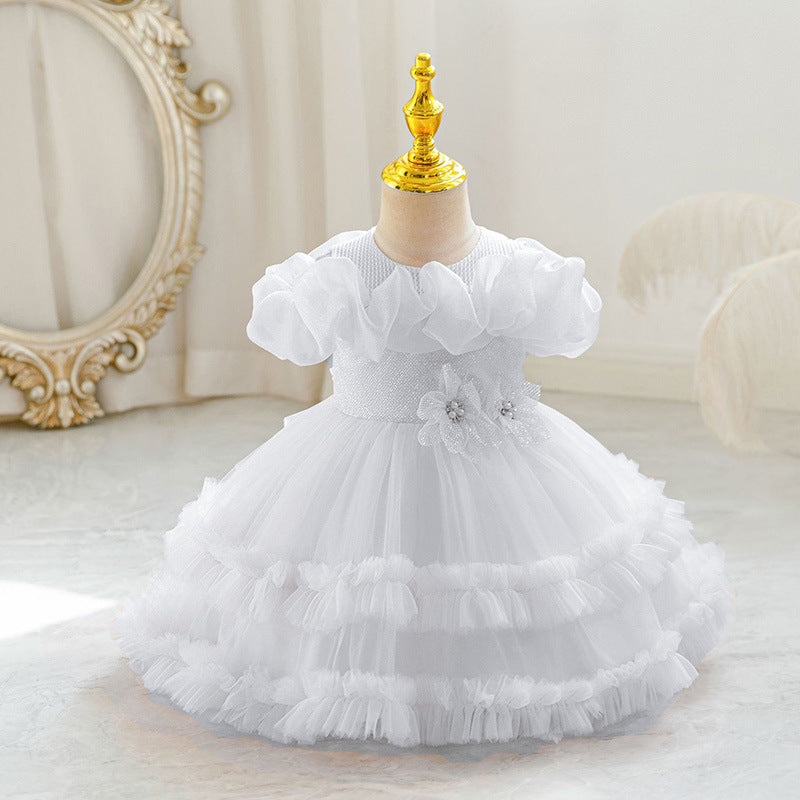 Children's fluffy mesh dress
