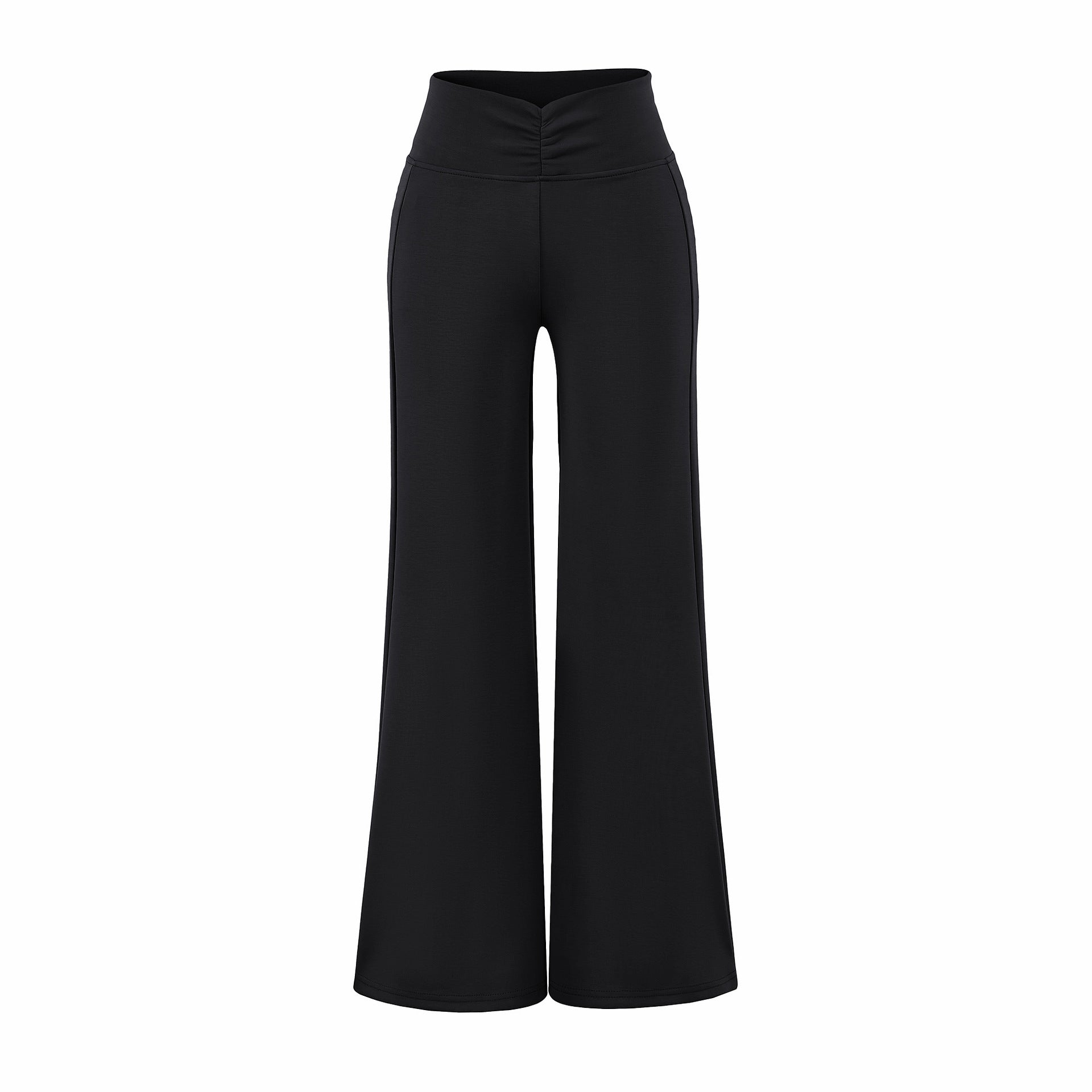 Lazy Drape Yoga Flared Casual Trousers for Women, Mid-Waist Stretch Cool Touch Yoga Pants