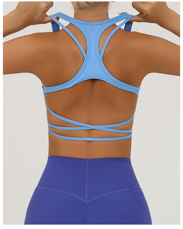 Backless Sports Bra for Women with Padded, Skin-like Feel, High Elasticity, Quick-dry Yoga and Fitness Top