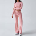 Yoga Long Sleeve T-Shirt Pure Color Long Pants Set