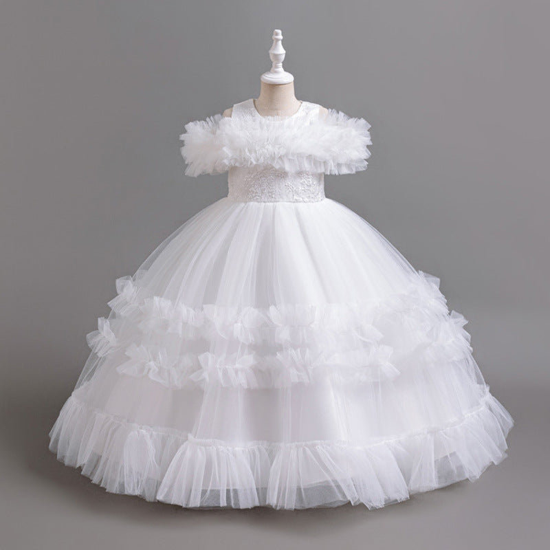 Girls' mesh puffy skirt dress