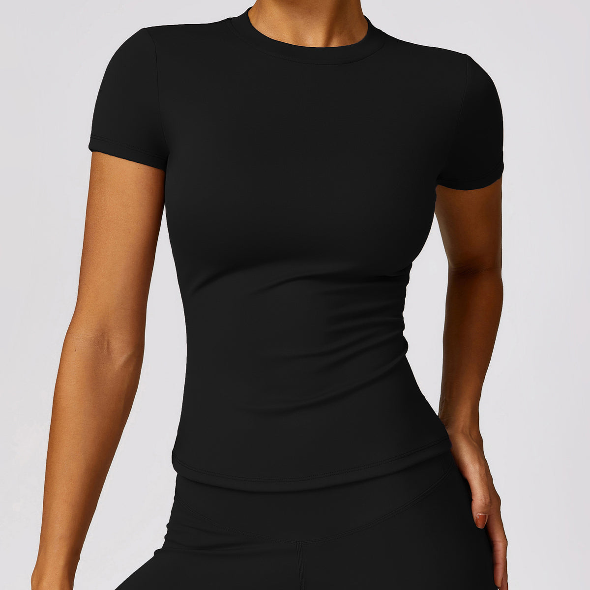 Yoga T-Shirt Short Sleeve Fitness Top Outdoor Running Sports Tee for Women