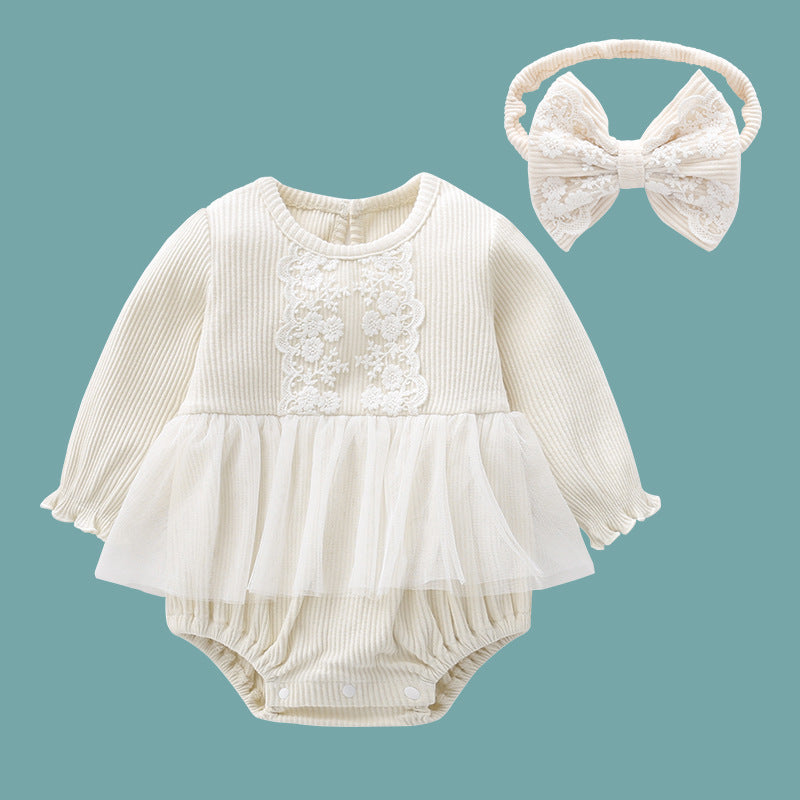 Cute  Long Sleeve Princess Romper for Newborn Baby Girls