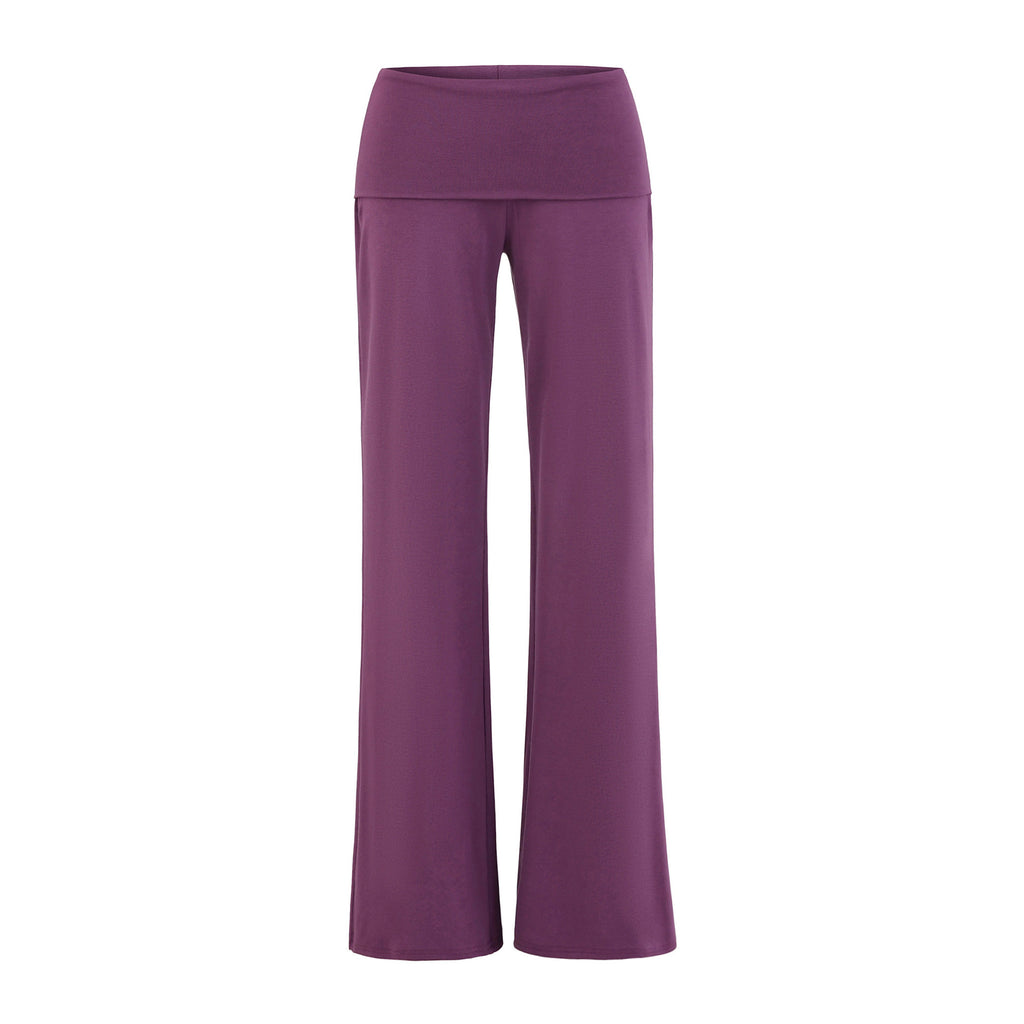 Yoga fitness straight leg pants with elastic and loose fit