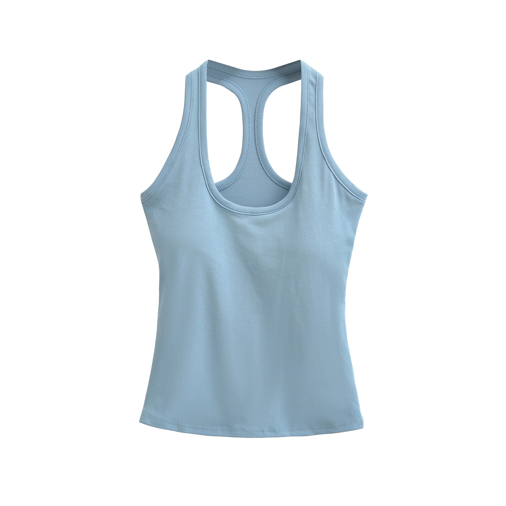 Workout Yoga Tank Top for Women with Padded Bra, Wearable as Outer or Inner Layer, Backless Design, Summer Strappy Top