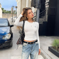 Y2K sports style slim fit long sleeved yoga T-shirt