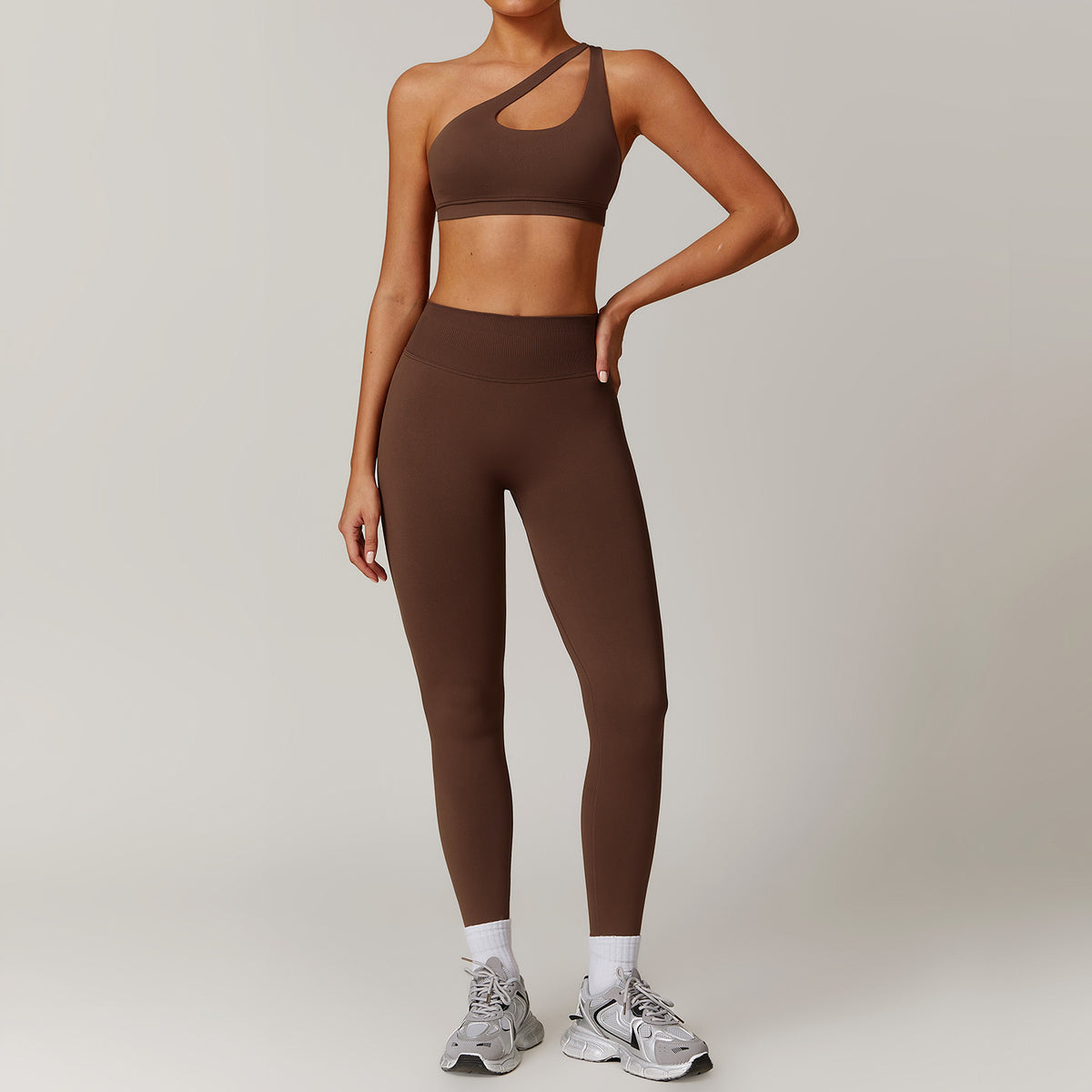 Shoulder bra+pants yoga set, sports running set
