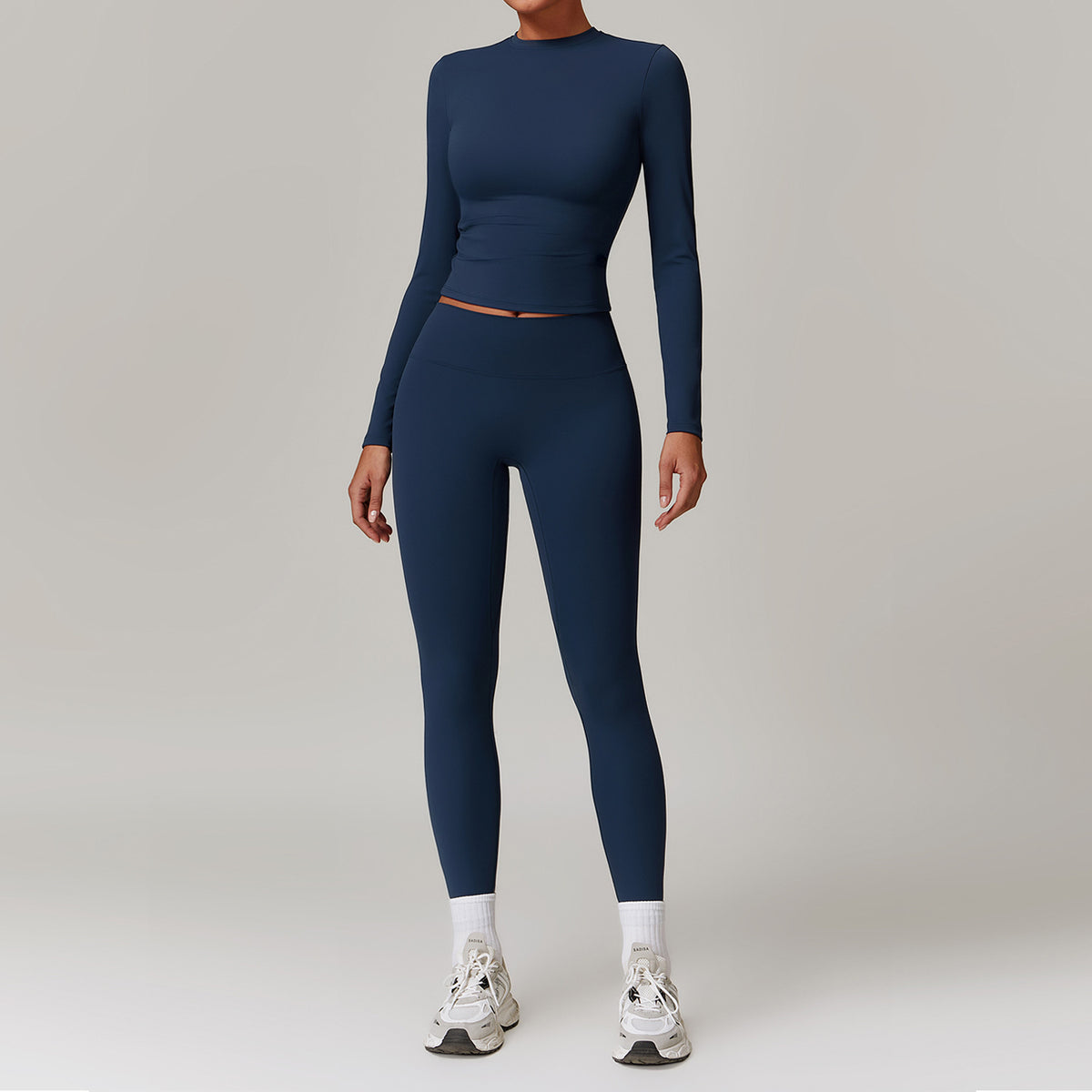 Sports and leisure velvet suit with high waist, wide legs, warm yoga clothes, women's slimming long sleeved fitness suit