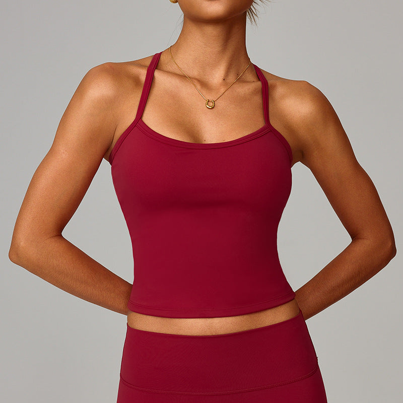 Beautiful back yoga vest quick drying fitness top