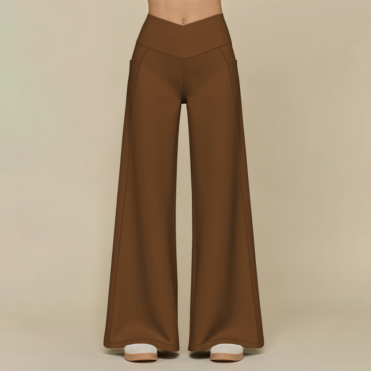 Casual Trousers with Loose Fit and Vertical Feel for Sports and Yoga