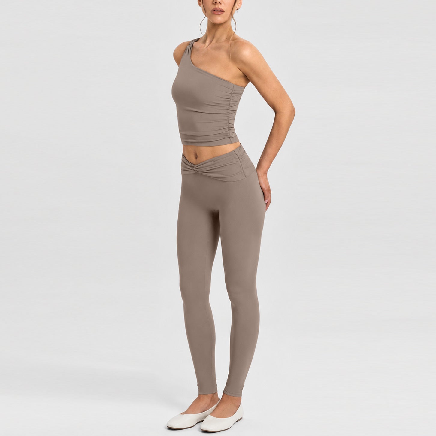 New Yoga Wear Set for Women, Cloud-like Fabric, Sports Crop Top and Long Pants Two-Piece Set, Lightweight Luxury Casual Versatile Fitness Outfit