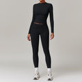 Sports and leisure velvet suit with high waist, wide legs, warm yoga clothes, women's slimming long sleeved fitness suit