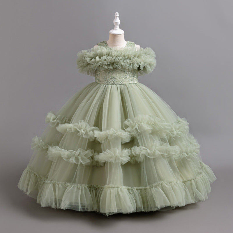 Girls' mesh puffy skirt dress