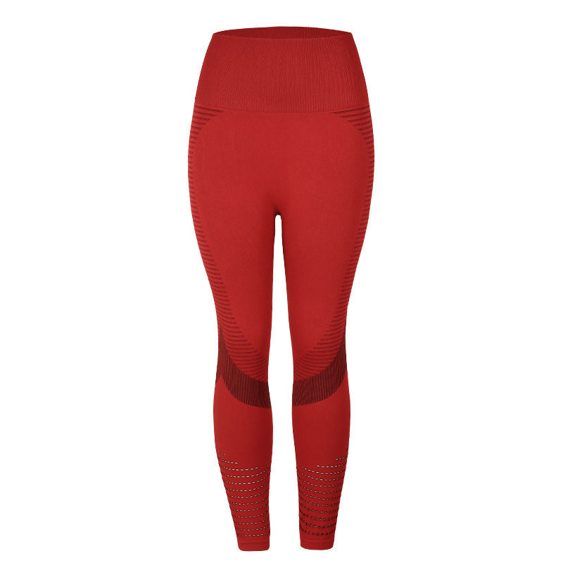 High Waist Slimming Peach Bottom Hollow Out Women's Yoga Pants Set