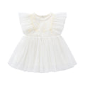 Baby White Lace Trimmed Dress, Girl Baby Full Moon 1st Birthday Party Princess Dress