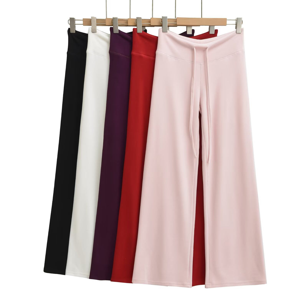 Drawstring Warm Yoga Pants Straight Leg Wide Leg Pants Sports Casual Pants