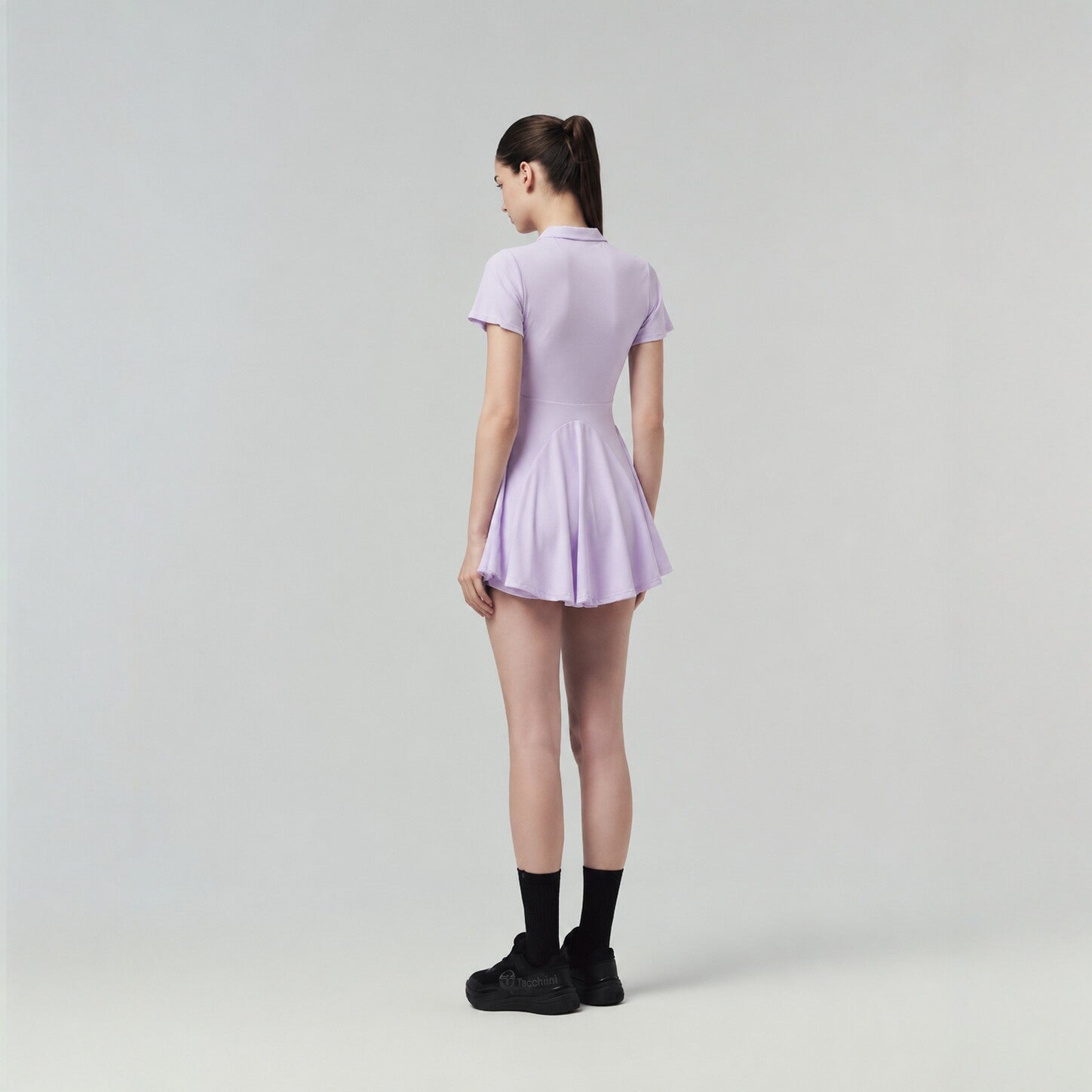 Fashionable Breathable Solid Color Tennis Dress for Outdoor Yoga and Fitness, Professional Sporty Sundress