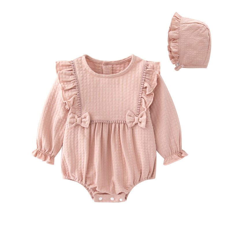 Infant Bodysuit Baby Romper Long Sleeve Clothes Sweet Ruffle Triangle Onesie Kids Clothing
